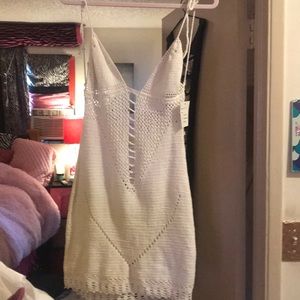 Adorable white cotton and nylon dress